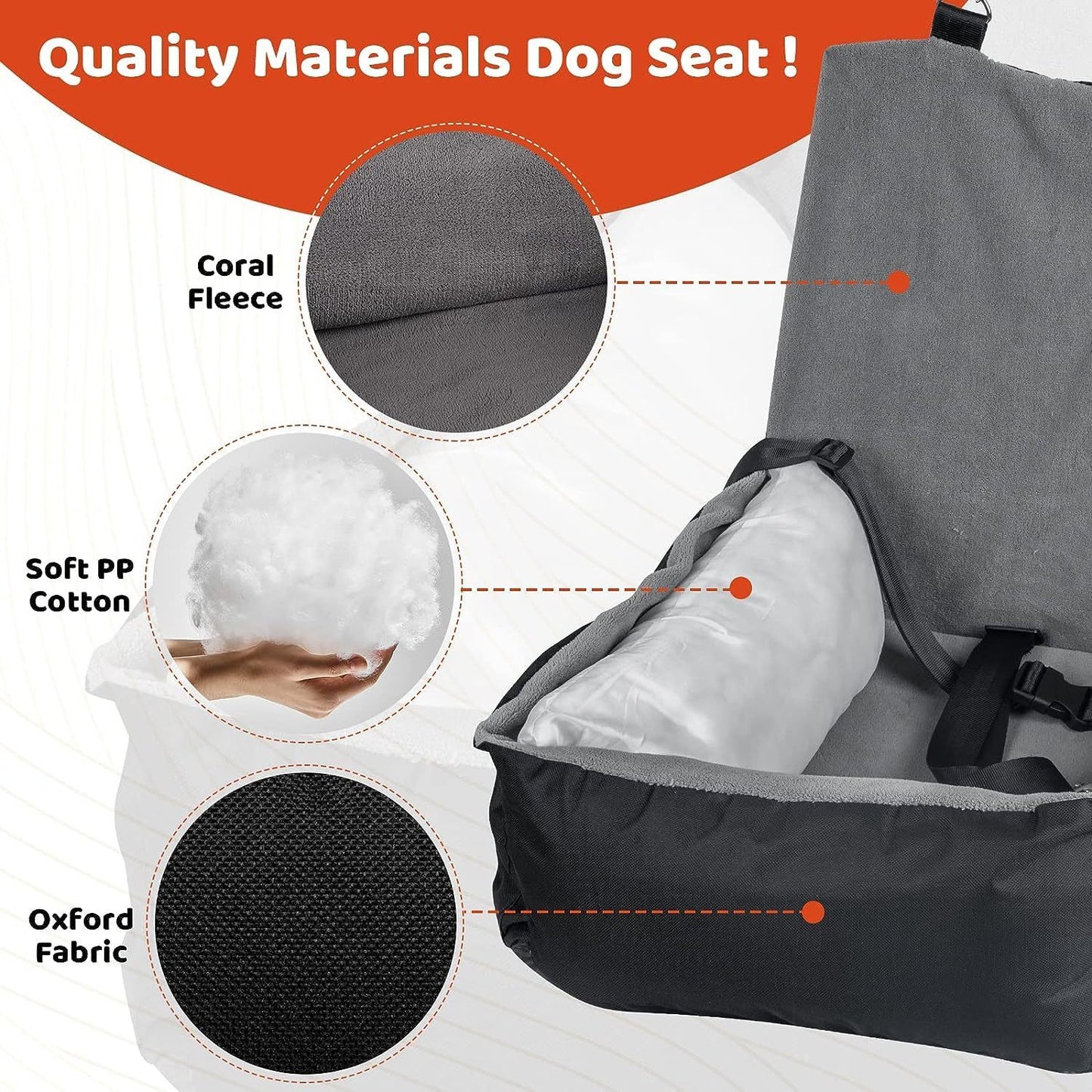 Pet Car Seat With Storage Pockets (For Small or Medium Pets)