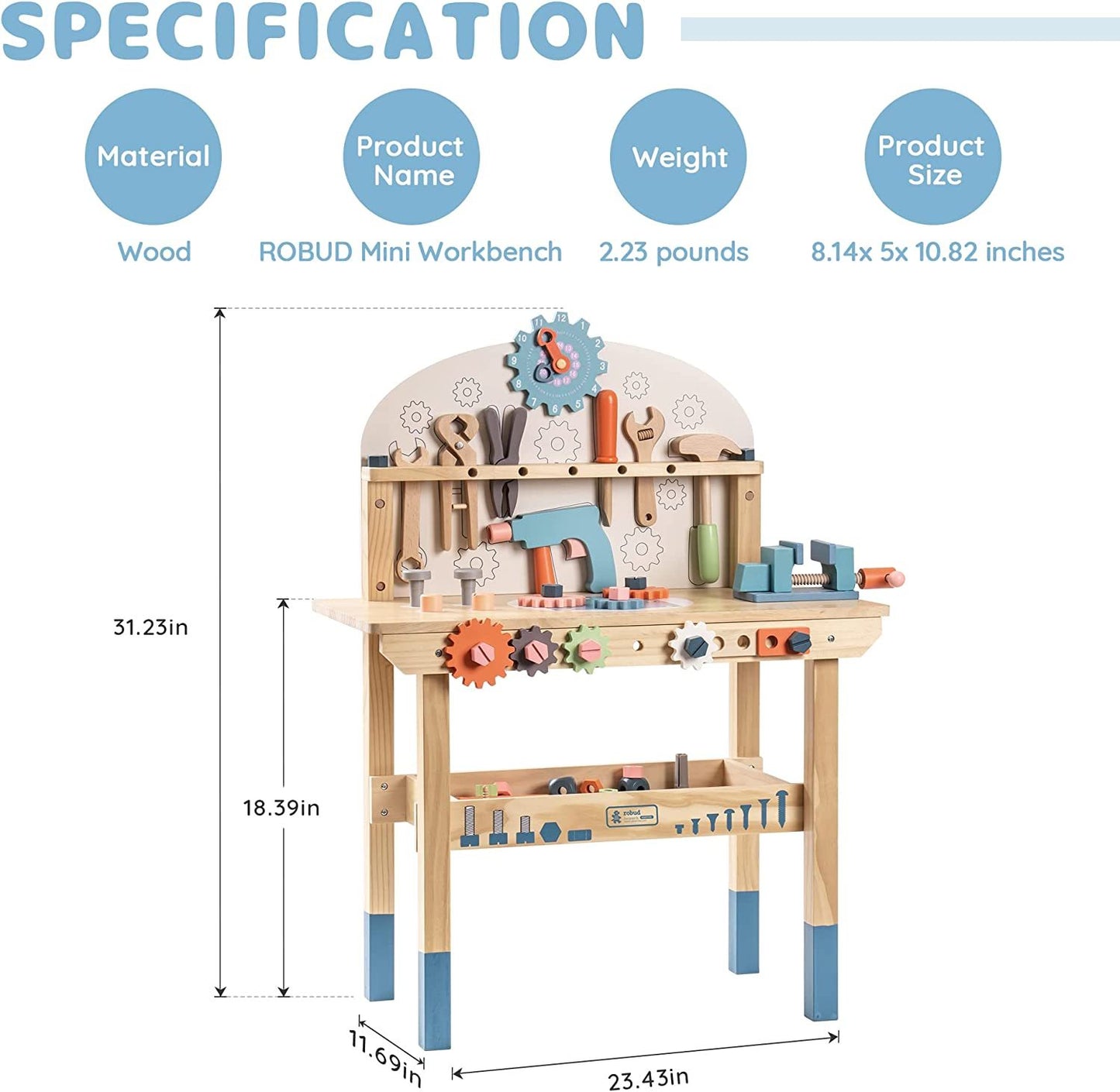Wooden Workbench Play Set