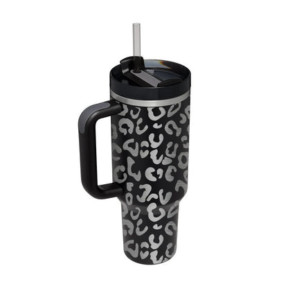 40 Oz Stainless Steel Tumbler With Handle Straw