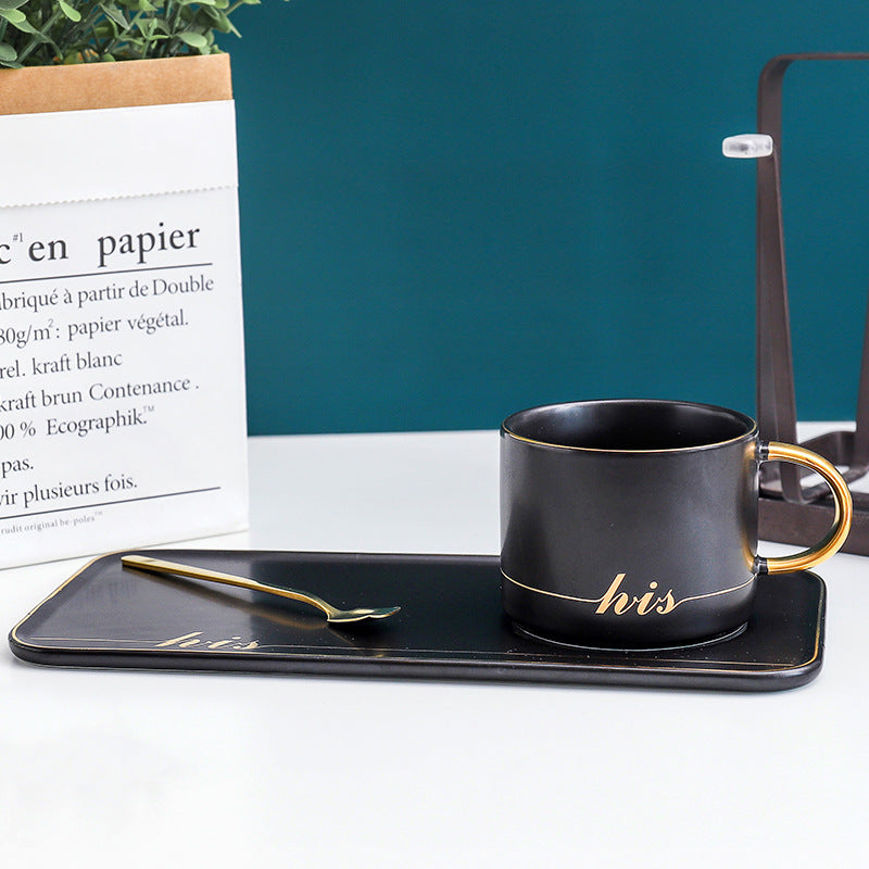 Elegant Mug With Matching Saucer and Spoon Set