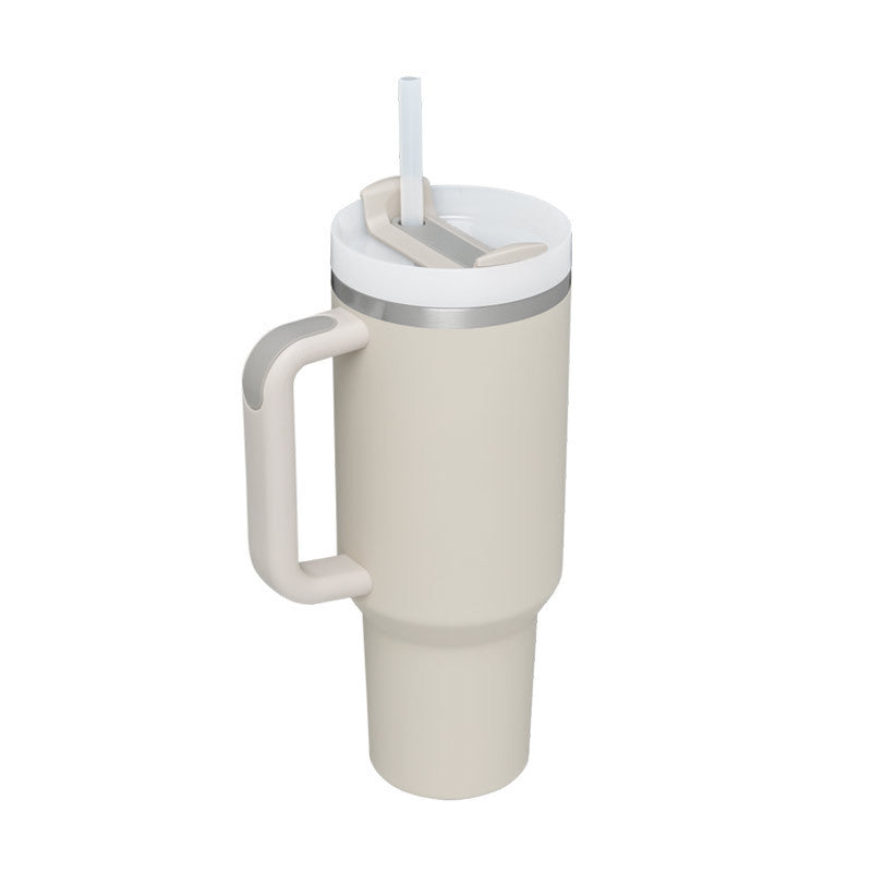 40 Oz Stainless Steel Tumbler With Handle Straw