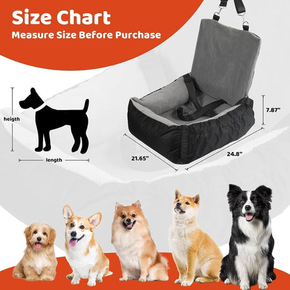 Pet Car Seat With Storage Pockets (For Small or Medium Pets)