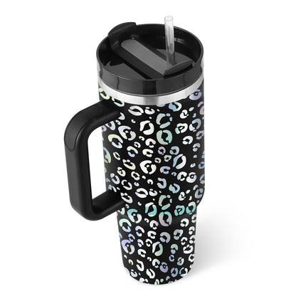 40 Oz Stainless Steel Tumbler With Handle Straw