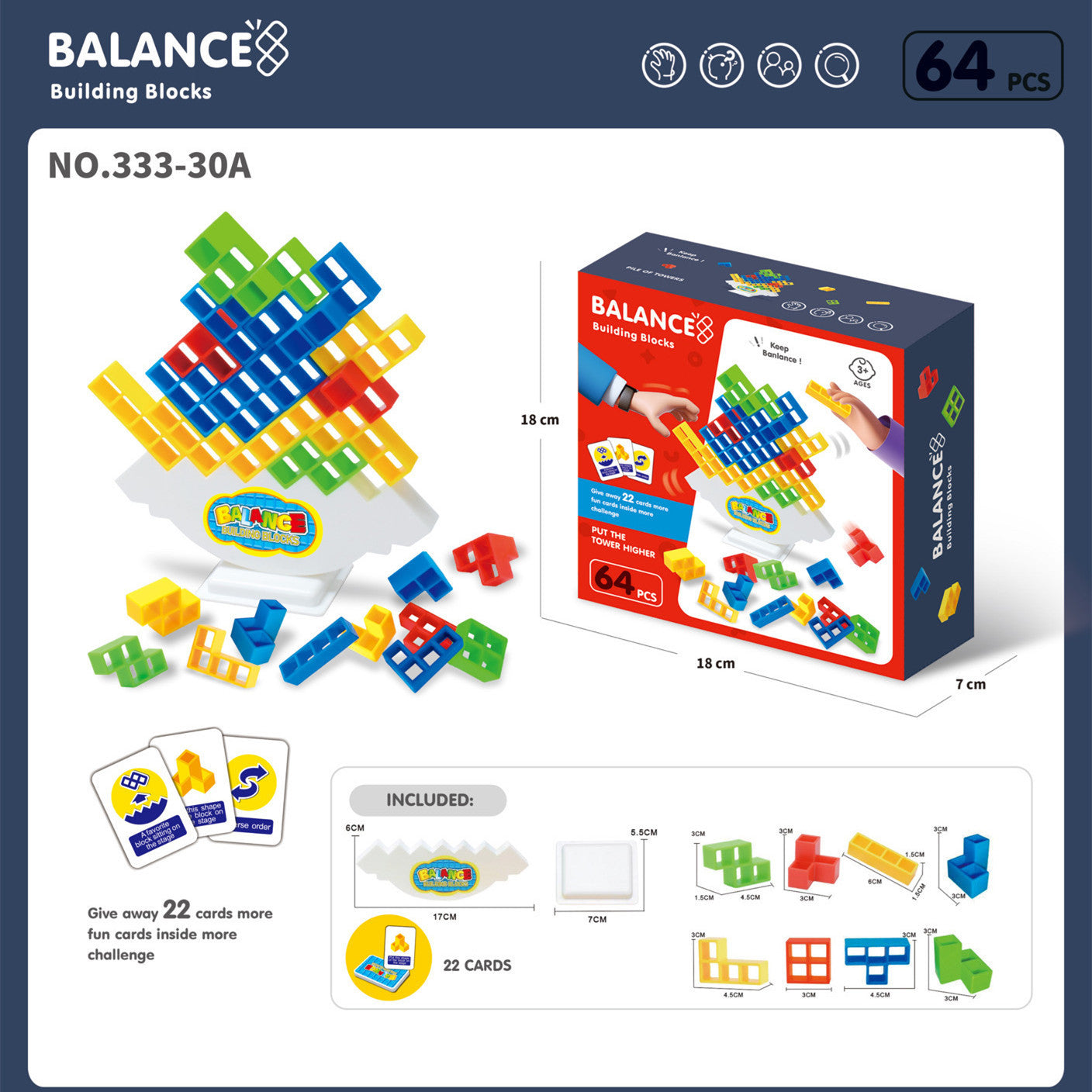 Pile of Towers Balance Blocks Game