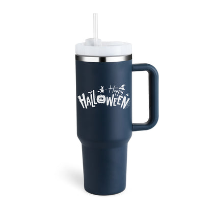 40 Oz Stainless Steel Tumbler With Handle Straw