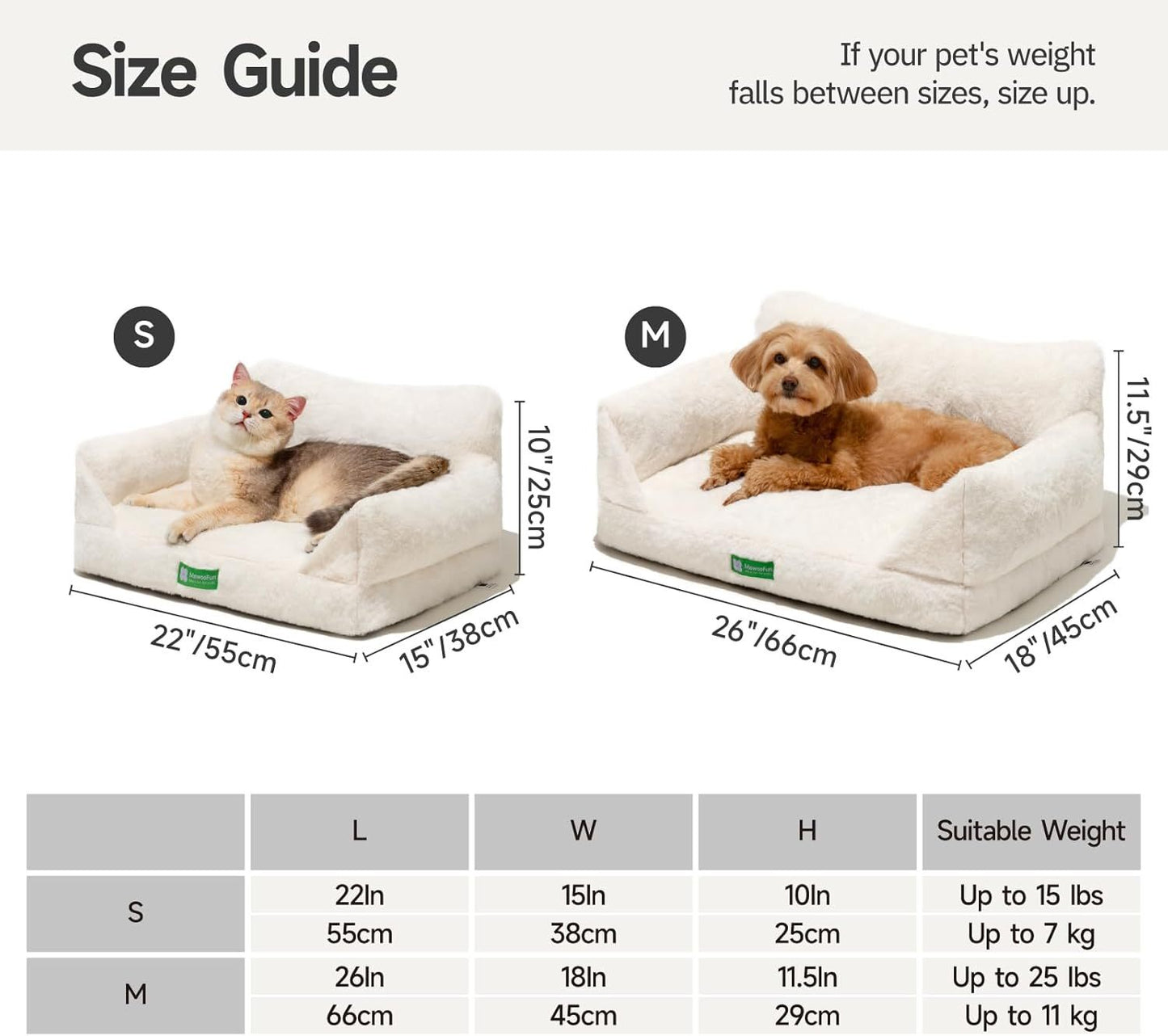 Washable Pet Bed With Removable Cover & Non-Slip Bottom For Indoor Cats & Small Dogs
