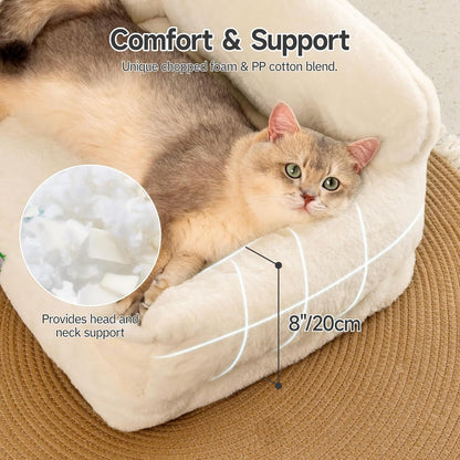 Washable Pet Bed With Removable Cover & Non-Slip Bottom For Indoor Cats & Small Dogs