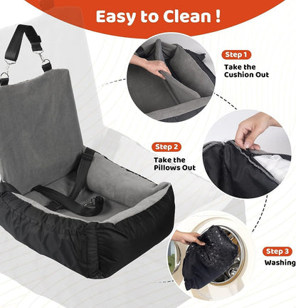 Pet Car Seat With Storage Pockets (For Small or Medium Pets)