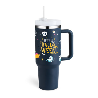40 Oz Stainless Steel Tumbler With Handle Straw