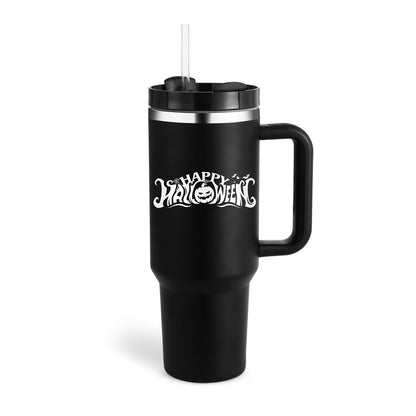40 Oz Stainless Steel Tumbler With Handle Straw
