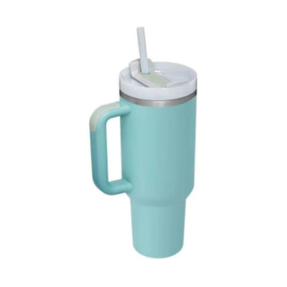 40 Oz Stainless Steel Tumbler With Handle Straw