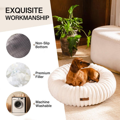Donut Dog Bed For Small Dogs - Cream