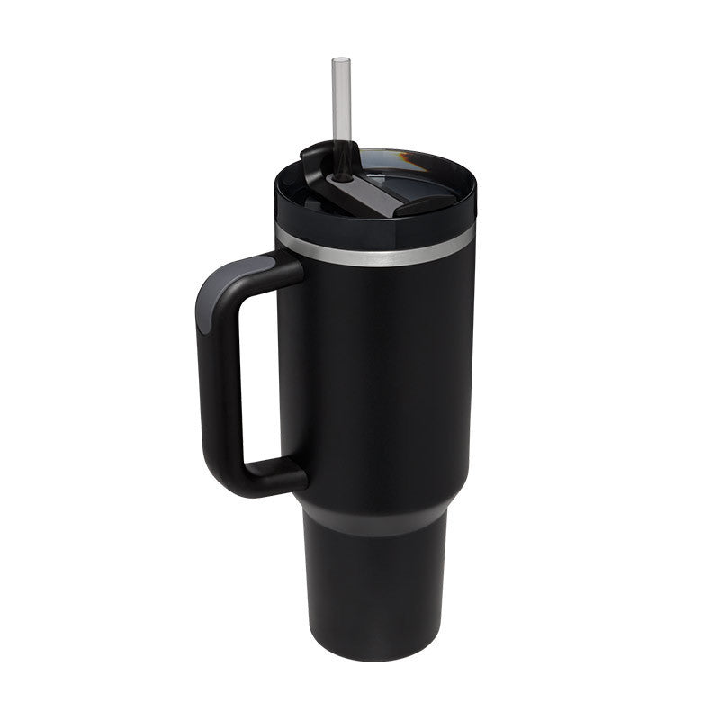 40 Oz Stainless Steel Tumbler With Handle Straw