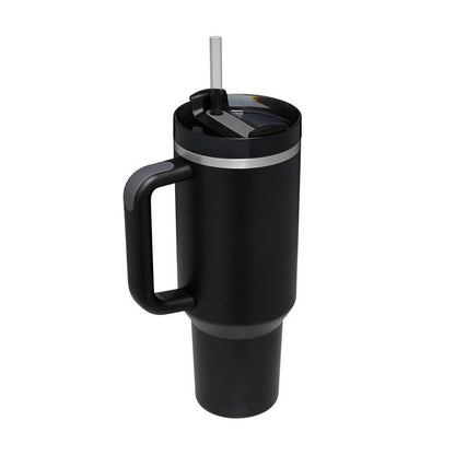 40 Oz Stainless Steel Tumbler With Handle Straw
